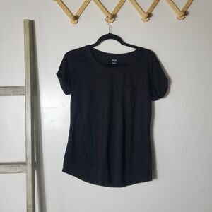 ANA WOMEN'S BLACK POCKET TEE SIZE SMALL